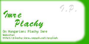 imre plachy business card